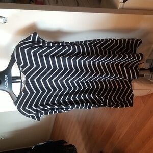 CJ Banks Striped Navy Blue & White Tunic 3X